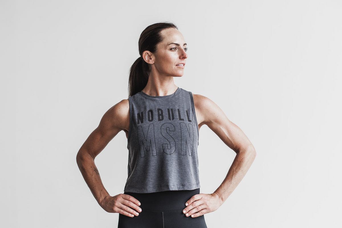 Nobull Muscle (Madison) Women\'s Tank Tops Deep Grey | Australia (NM7461)